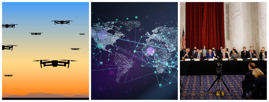 Collage of images pertaining to artificial intelligence