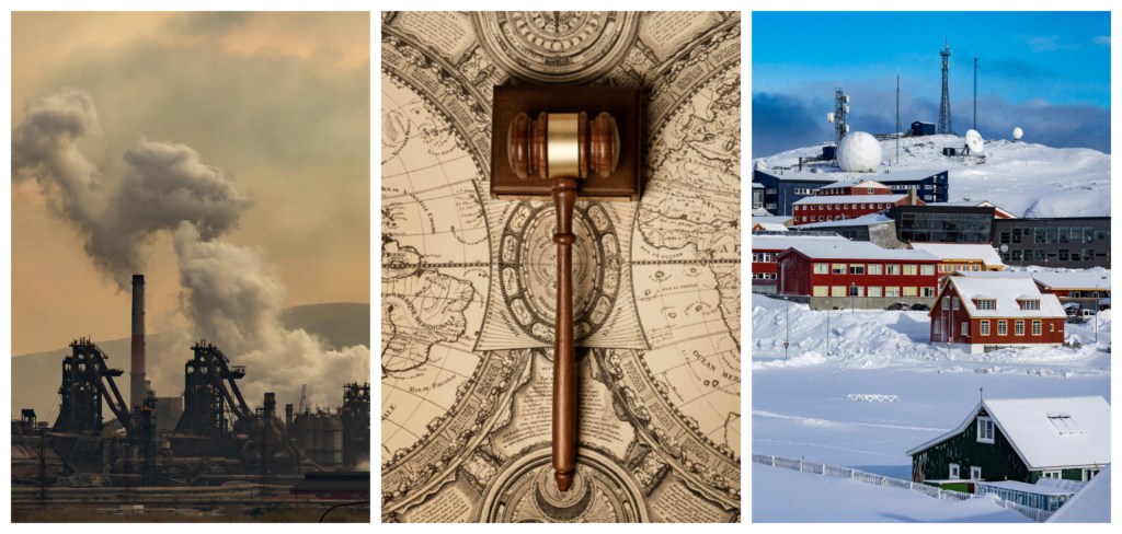 A collage of recent featured images from Just Security articles.