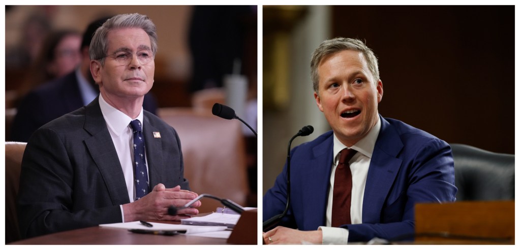 (L) Treasury Secretary Scott Bessent; (R) Daniel Driscoll