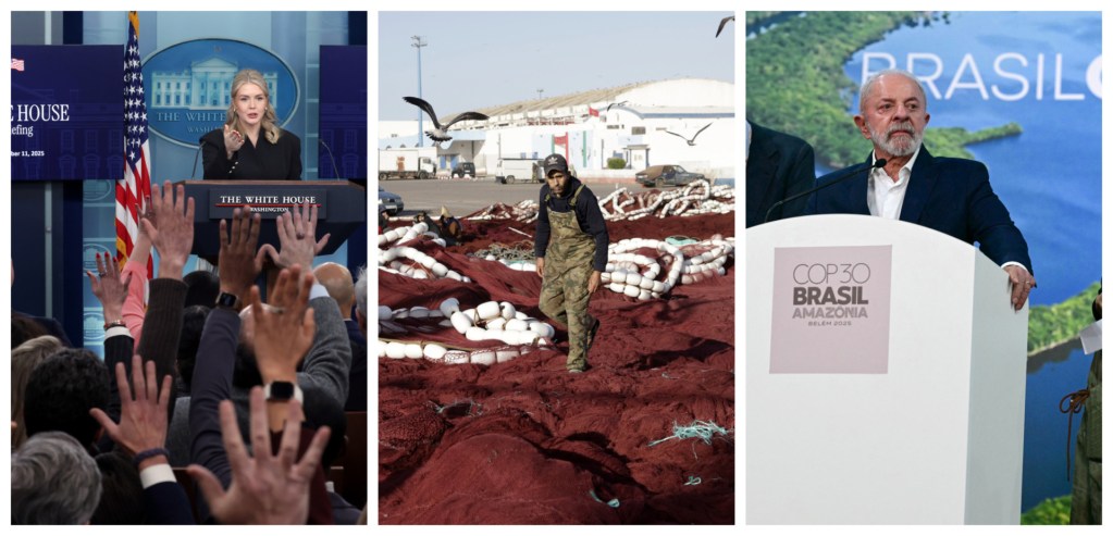 A collage of recent featured images from Just Security articles.