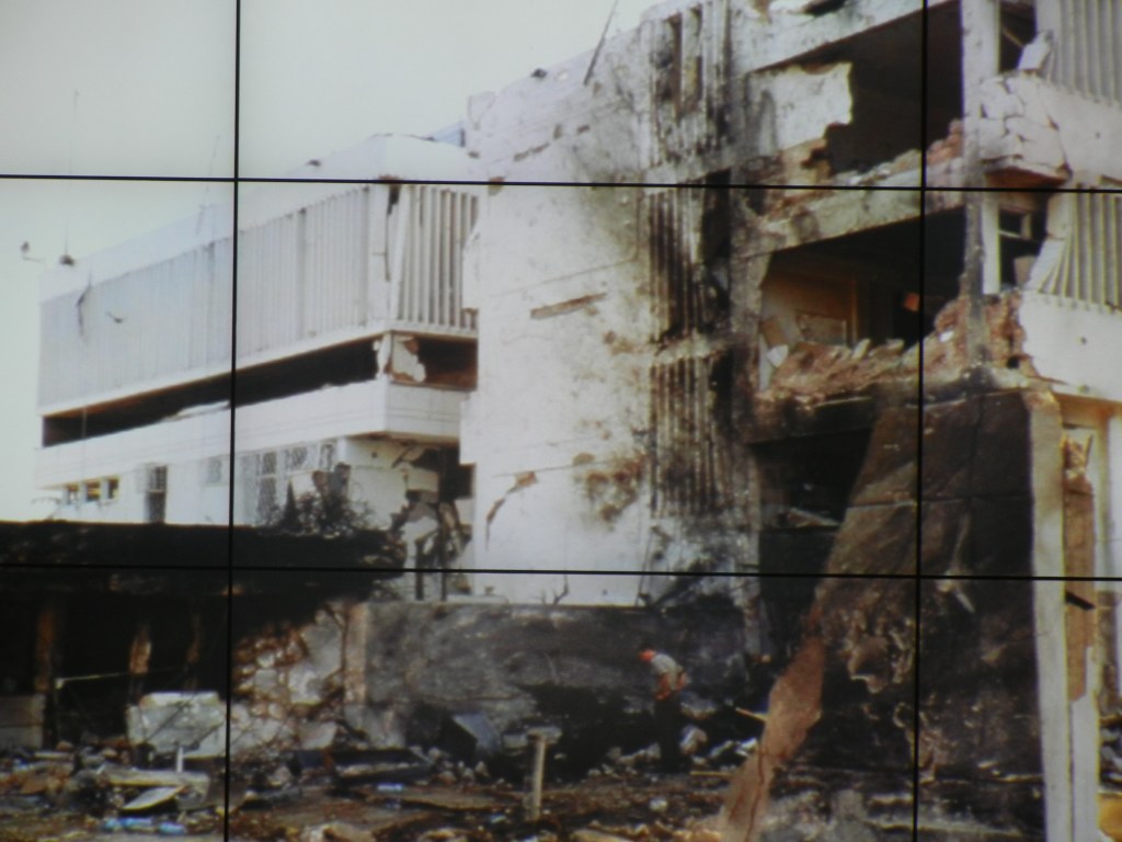 The wreckage of the U.S. embassy in Dar es Salaam embassy in 1998.