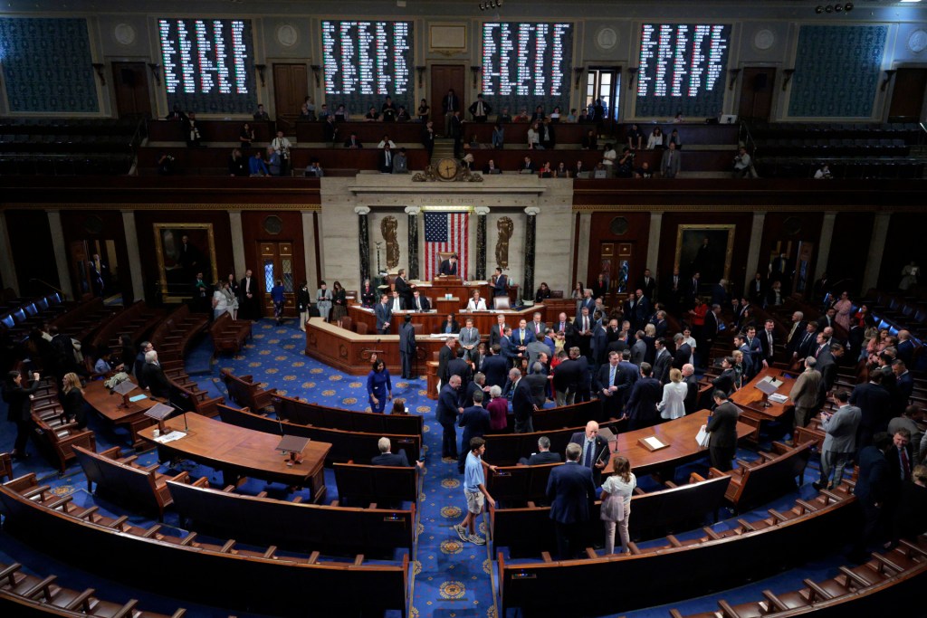 U.S. Speaker of the House Mike Johnson (R-LA) presides over the vote for H.R. 1, the One, Big, Beautiful Bill Act in the House of Representatives at the U.S. Capitol on July 03, 2025 in Washington, DC. The House passed the sweeping tax and spending bill after winning over fiscal hawks and moderate Republicans. The bill makes permanent President Donald Trump’s 2017 tax cuts, increase spending on defense and immigration enforcement and temporarily cut taxes on tips, while at the same time cutting funding for Medicaid, food assistance for the poor, clean energy and raises the nation’s debit limit by $5 trillion. (Photo by Chip Somodevilla/Getty Images)