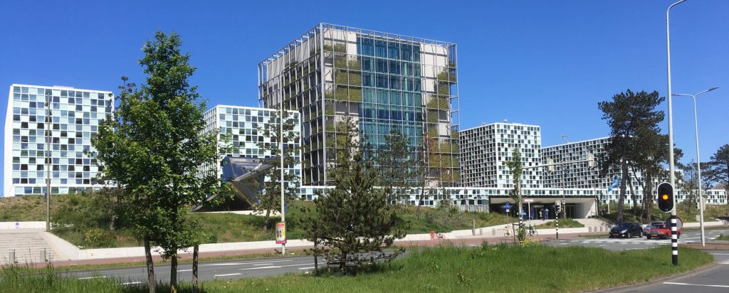 The building of the International Criminal Court in The Hague in 2019. (Photo by OSeveno via Wikimedia Commons under Creative Commons license)