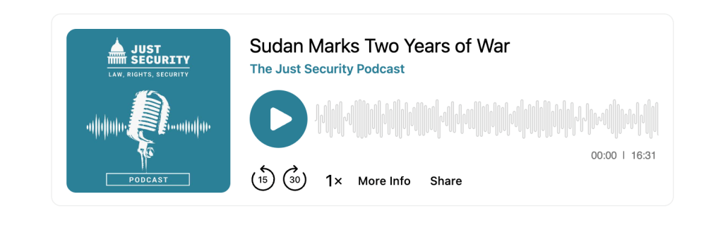 Sudan Marks Two Years of War podcast screenshot